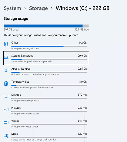 Storage Sense on Windows 11