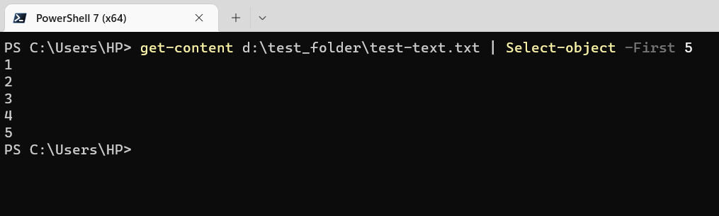 Read first few lines of text from a text file in Powershell