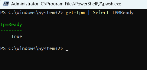 TPMReady status on Windows computer using Powershell